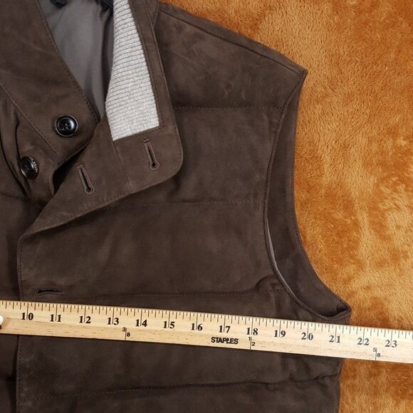 PETER MILLAR Jacket Mens Medium Brown Button Up Vest 100% Suede CORDOVA $1495 - Picture 12 of 14